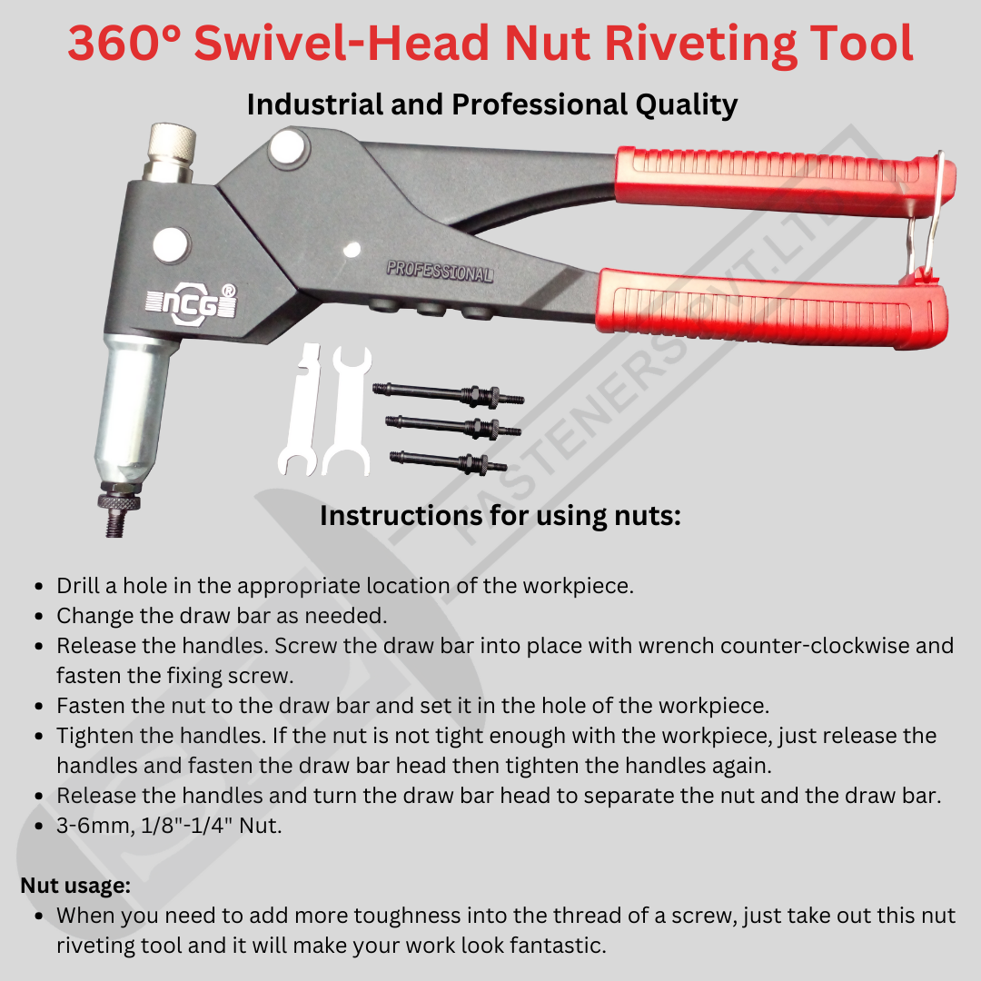 Ncg Tc-903 Plier Type Heavy Duty Insert Nut Tool - Color: Red And Black