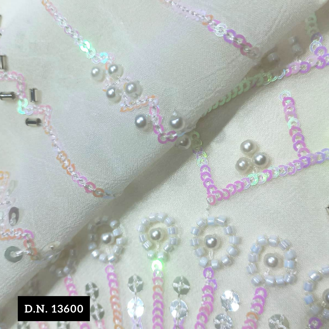 Sequins Beaded Lace Fabric With Mesh Embroidered Tulle For Party Dress - Attributes: Comfortable & Soft