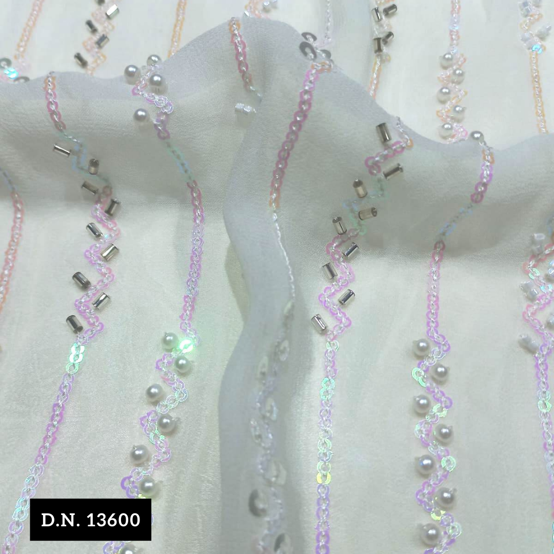 Sequins Beaded Lace Fabric With Mesh Embroidered Tulle For Party Dress - Attributes: Comfortable & Soft