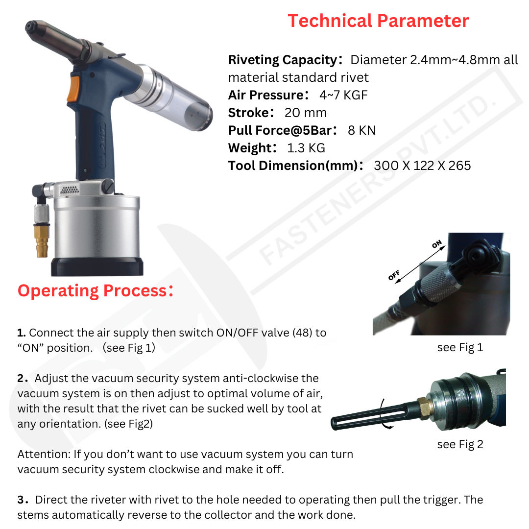 SRC SR-1 Hydro Pneumatic Blind Rivet Tool