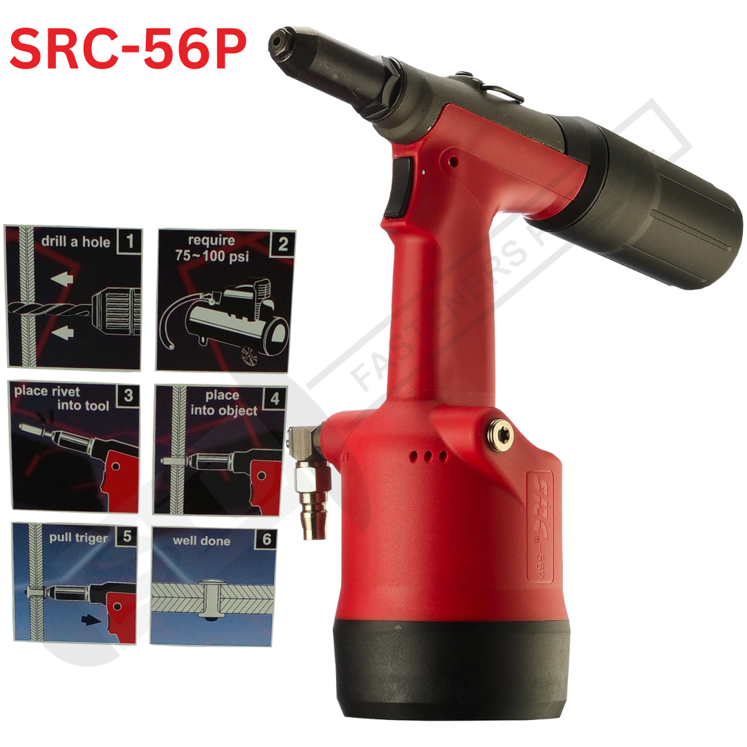Src Blind Rivets Src 56-p Hydro Pneumatic Blind Rivet Tool/air Gun - Color: Red And ...