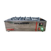 12 Holes Digital Water Bath - 220 Volt, Stainless Steel Material | 1 Year Warranty, Ideal For Laboratories