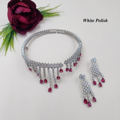 Princess Stylish American Diamond Necklace Set