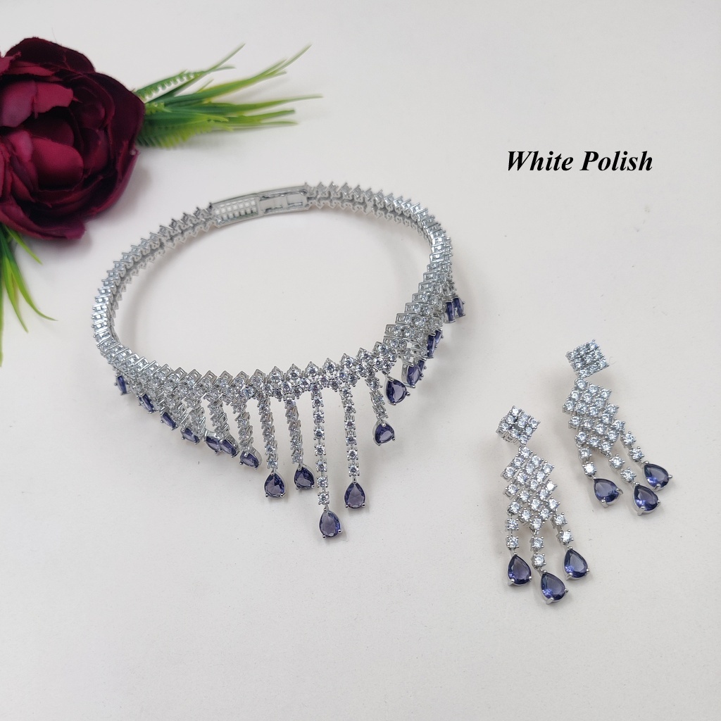 Princess Stylish American Diamond Necklace Set