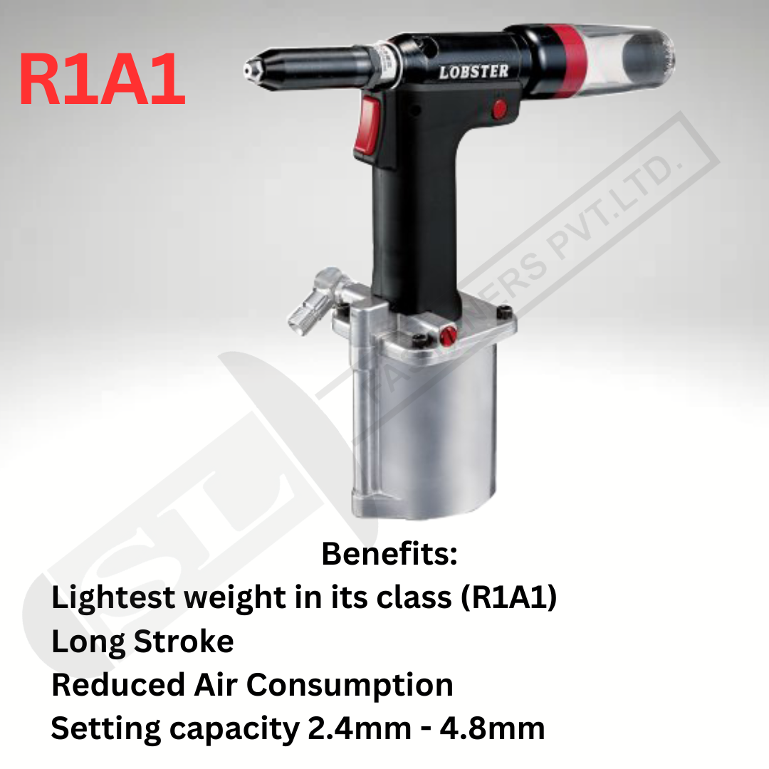 Lobster R1a1 Hydro Pneumatic Rivet Tool - Color: Black And Silver