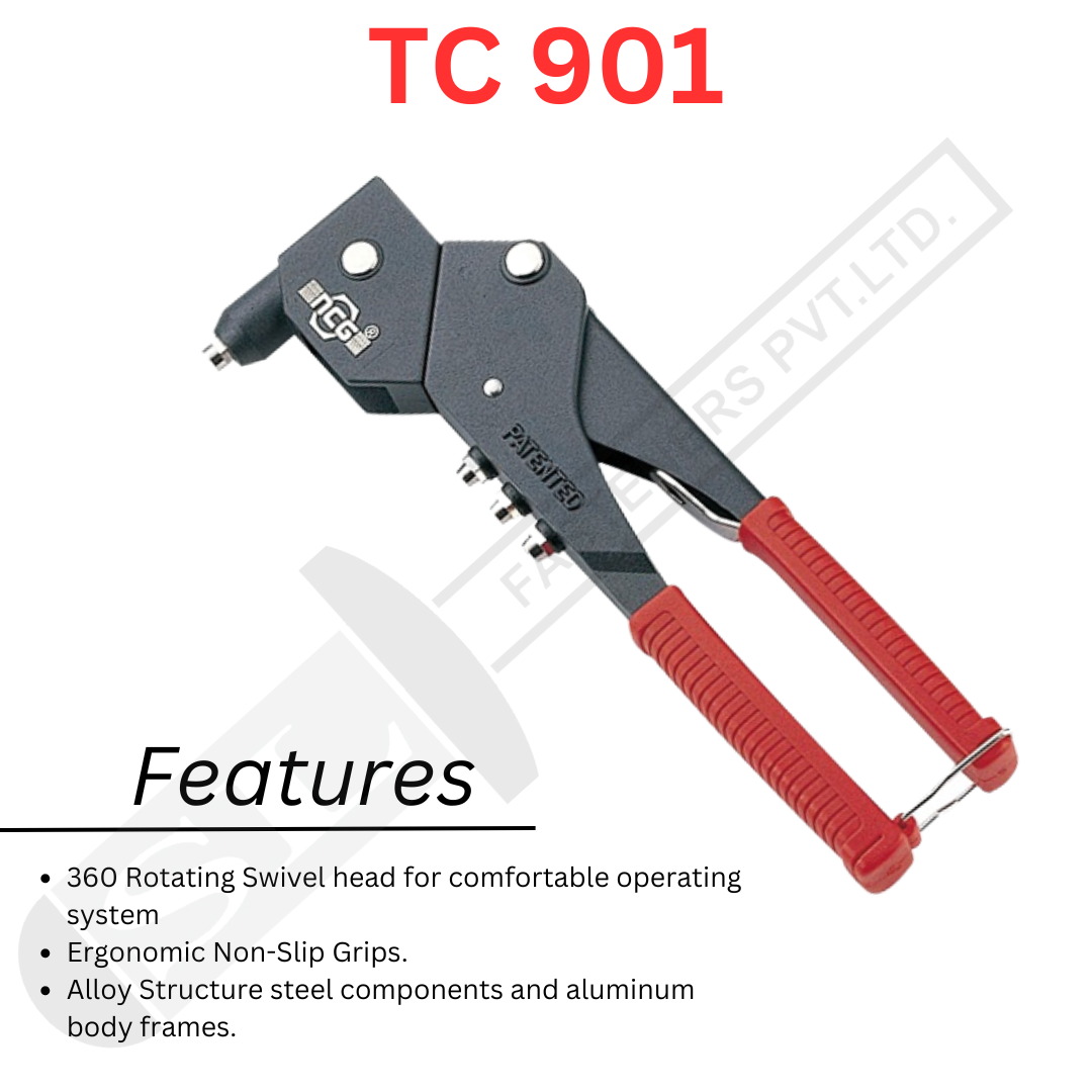 Ncg Tc-901 Hand Riveter - Color: Red And Black