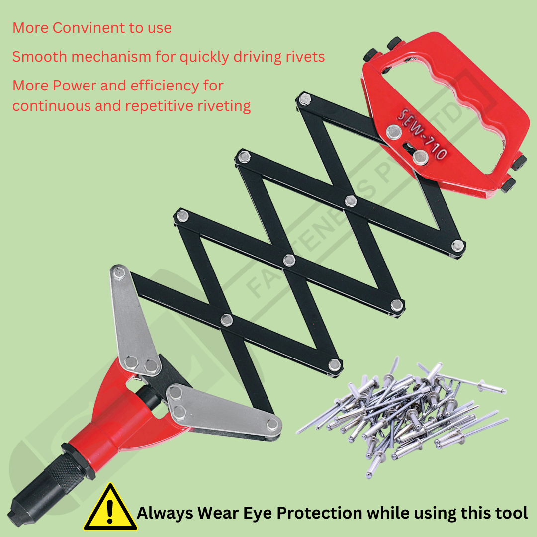 Sew-710 Lazy Tong Type Hand Riveter - Application: Industrial