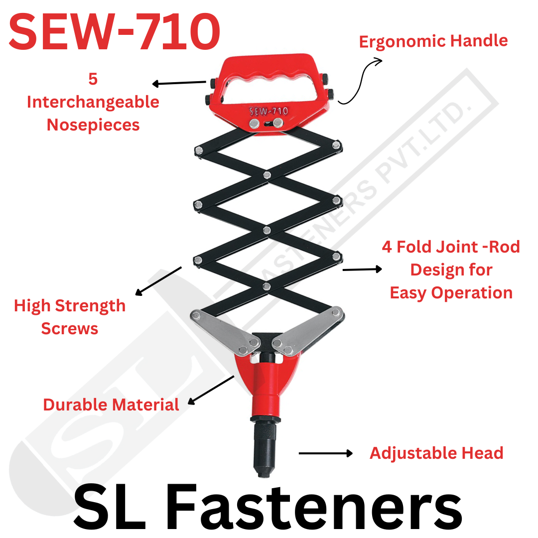 Sew-710 Lazy Tong Type Hand Riveter - Application: Industrial