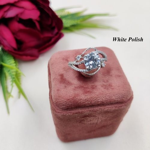 Stylish Shiny Colorstone American Diamond Ring