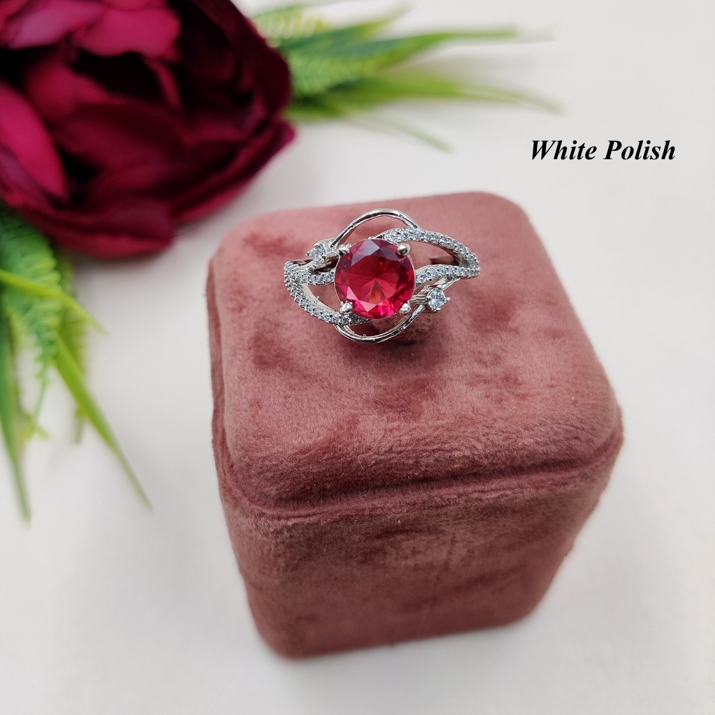 Stylish Shiny Colorstone American Diamond Ring