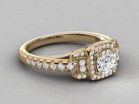 Elegant 18Kt Gold Womens Ring with 2ct Lab-Grown Round Diamond by SK Diam