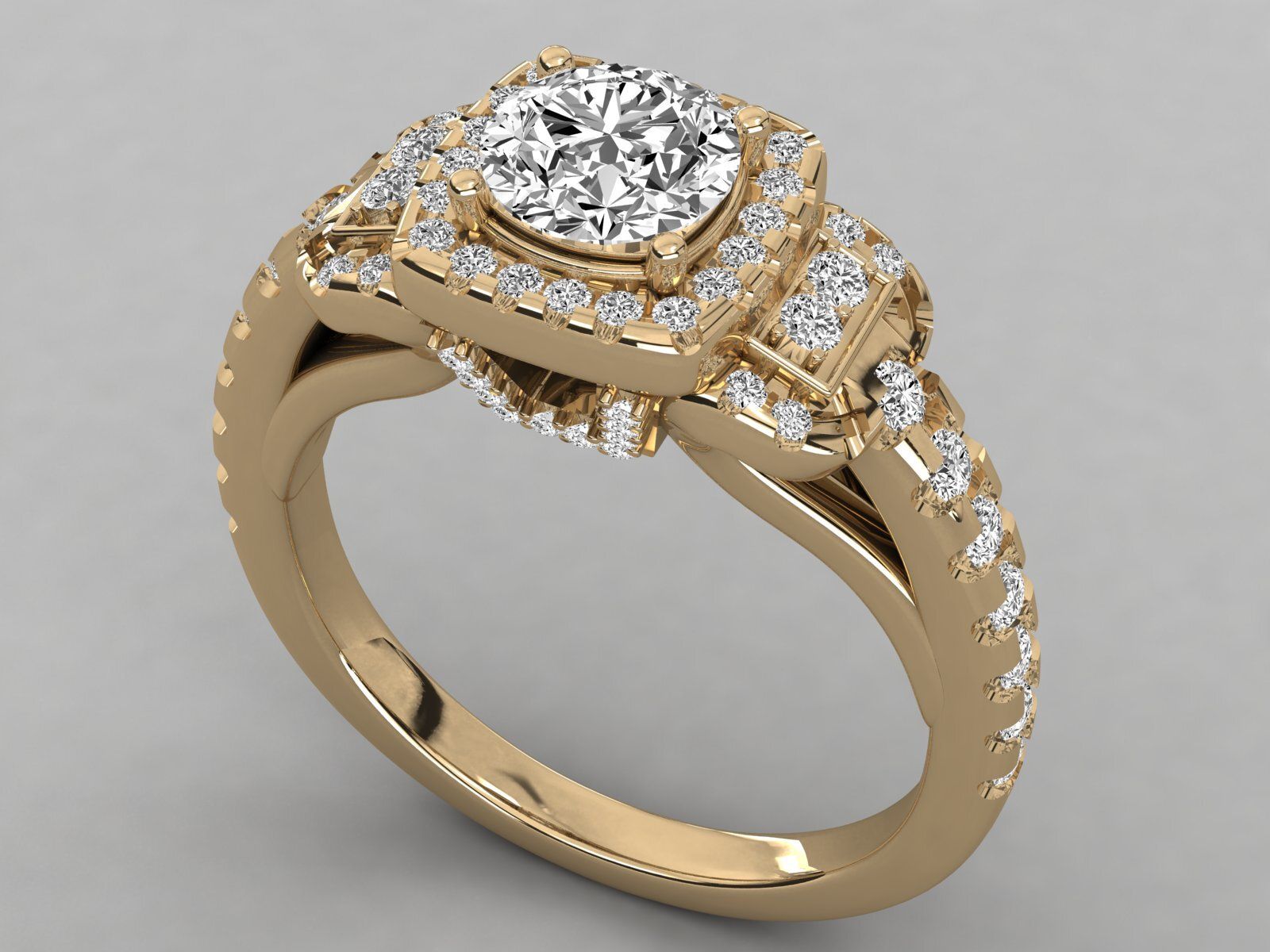 Elegant 18Kt Gold Womens Ring with 2ct Lab-Grown Round Diamond by SK Diam