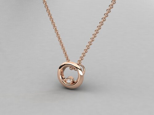 Elegant Diamond Gold Pendant with Lab Grown