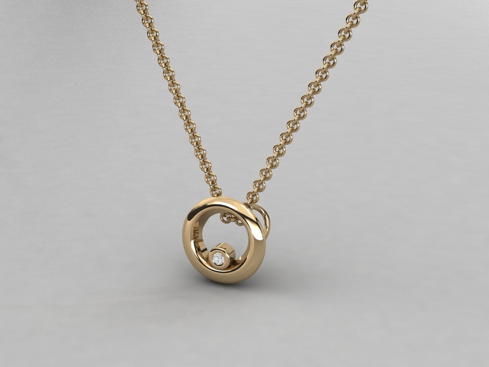 Elegant 18Kt Gold Pendant with Lab Grown Diamond | SK Diam Exclusive