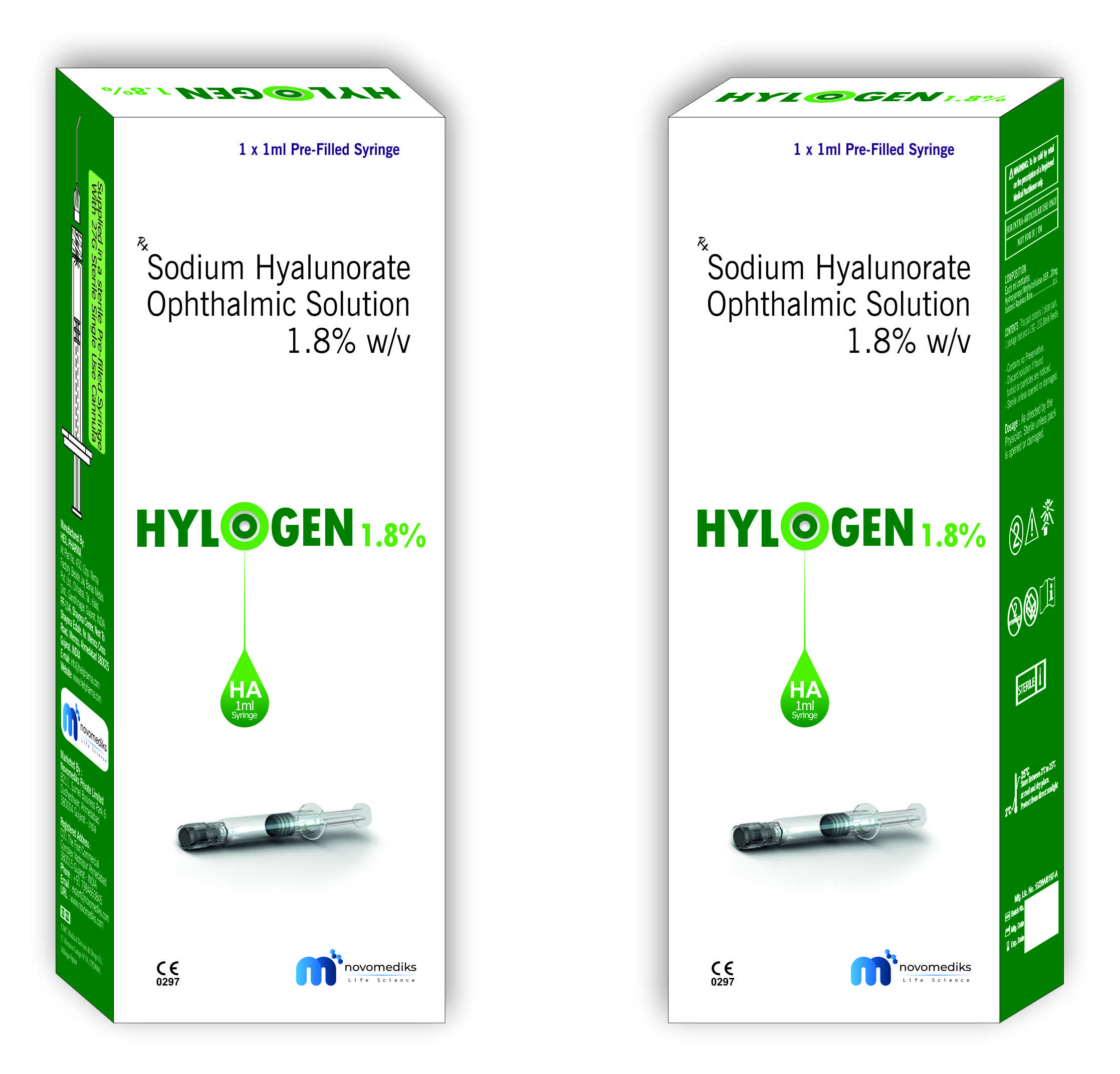 Hylogen 1.0% W/v - Sodium Hyaluronate 1ml Pfs | High Viscosity Solution, Sterile, Ideal For Hydration And Lubrication