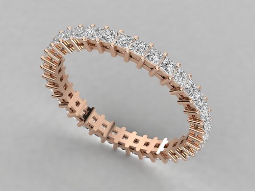 Elegant 18Kt Diamond Gold Ring with 1.50ct Princess Lab-Grown