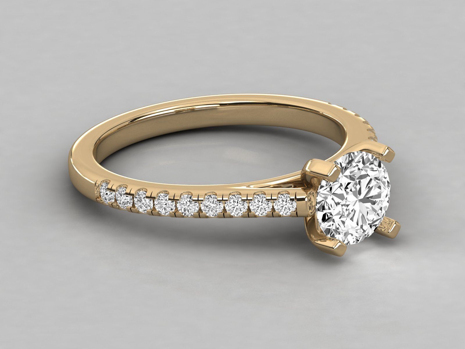 Exquisite 18Kt Gold Ring with 2.50ct Lab-Grown Round Diamond by SK Diam