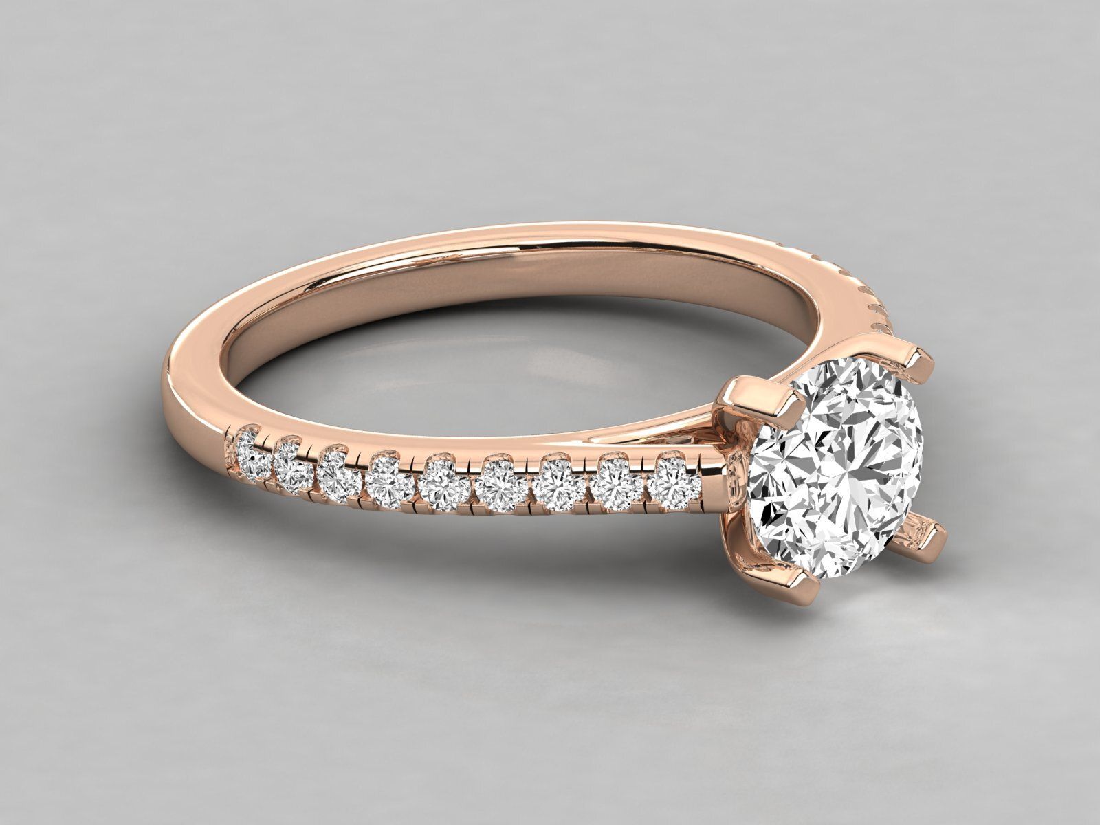 Exquisite 18Kt Gold Ring with 2.50ct Lab-Grown Round Diamond by SK Diam