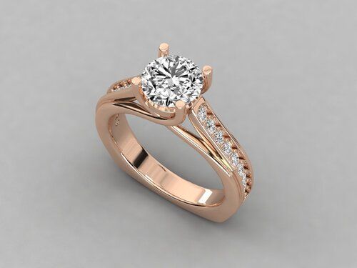 Exquisite 18Kt Gold Round Diamond Ring | SK Diam | Lab-Grown Diamond |