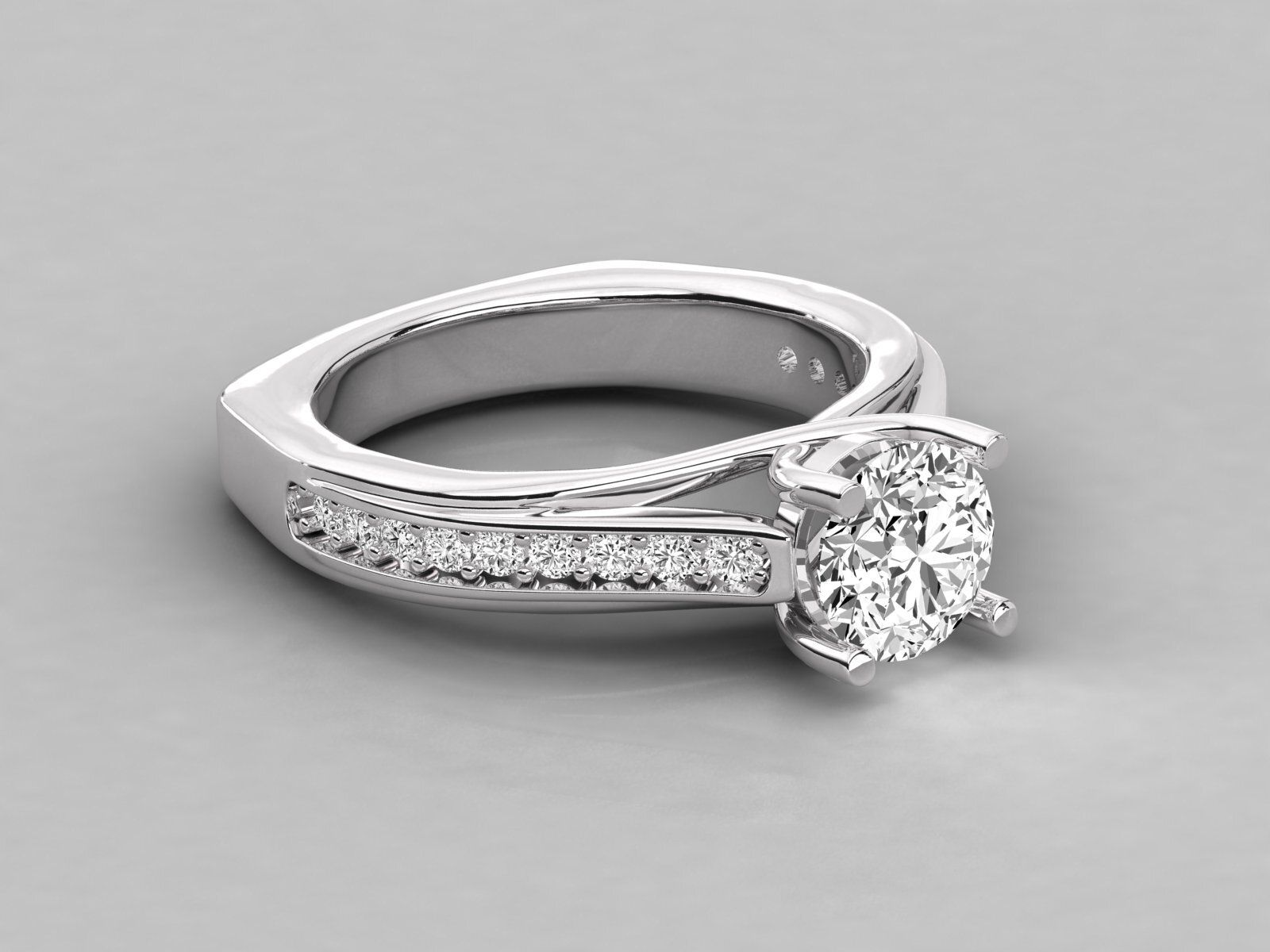 Exquisite 18Kt Gold Round Diamond Ring | SK Diam | Lab-Grown Diamond |