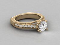 Exquisite 18Kt Gold Round Diamond Ring | SK Diam | Lab-Grown Diamond |