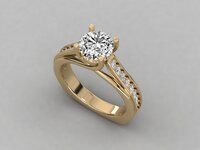 Exquisite 18Kt Gold Round Diamond Ring | SK Diam | Lab-Grown Diamond |