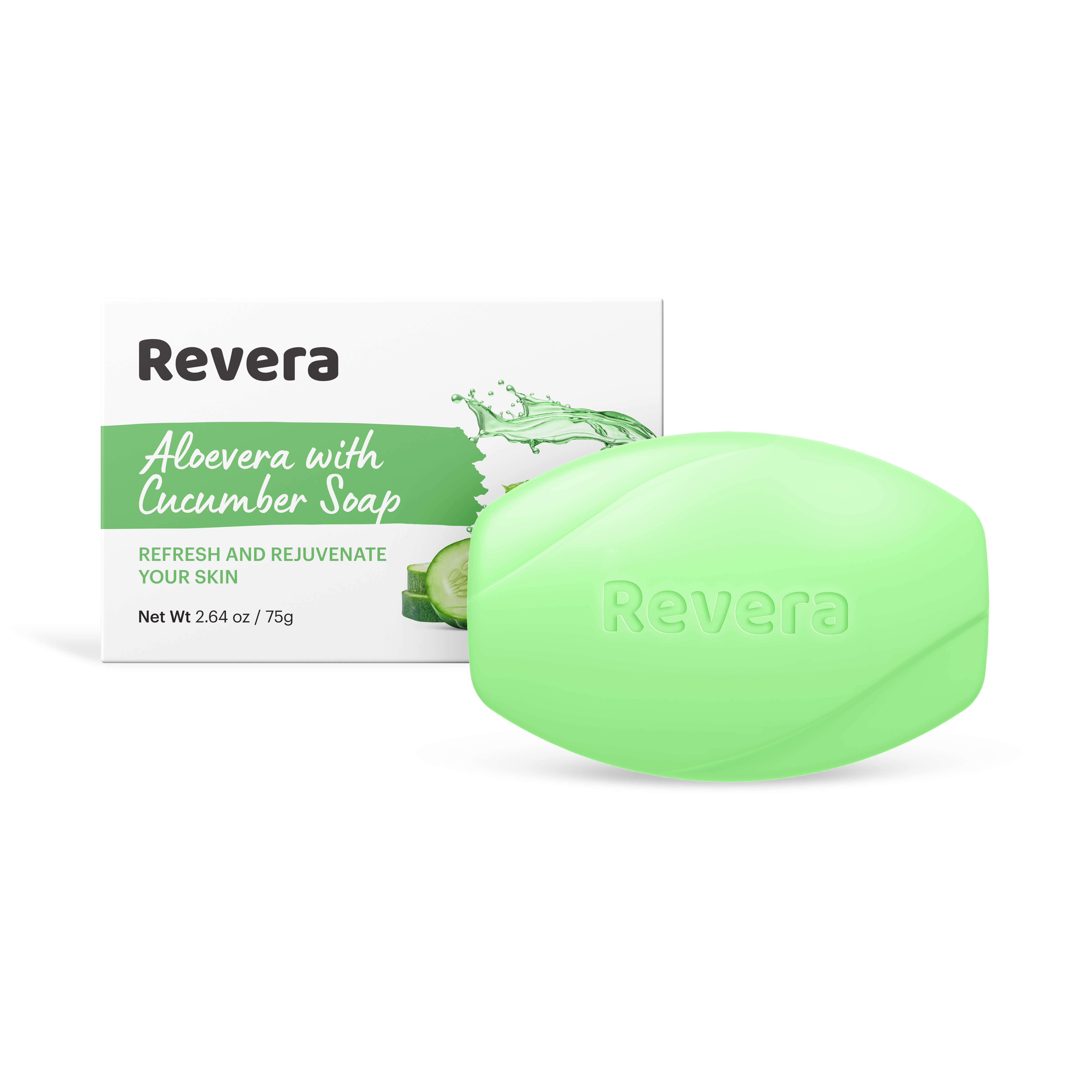 Revera Aloevera And Cucumber Soap - 75g/100g/125g | Soothing, Hydrating, And Healing Properties For Enhanced Skin Nutrition And Elasticity