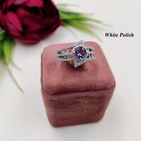 Colorful stone Shiny American Diamond Ring