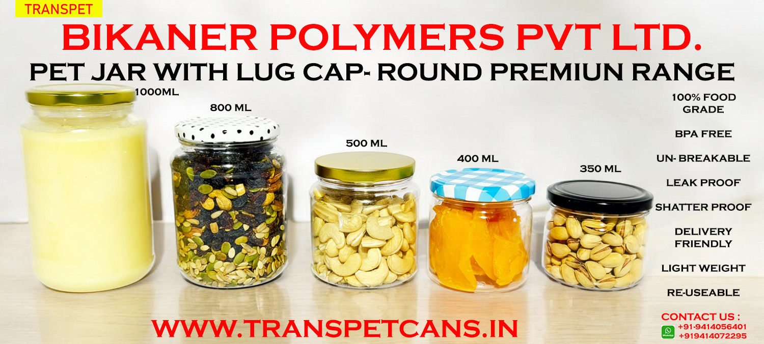 Pet Jars Wtih Lug Caps - Hardness: Rigid