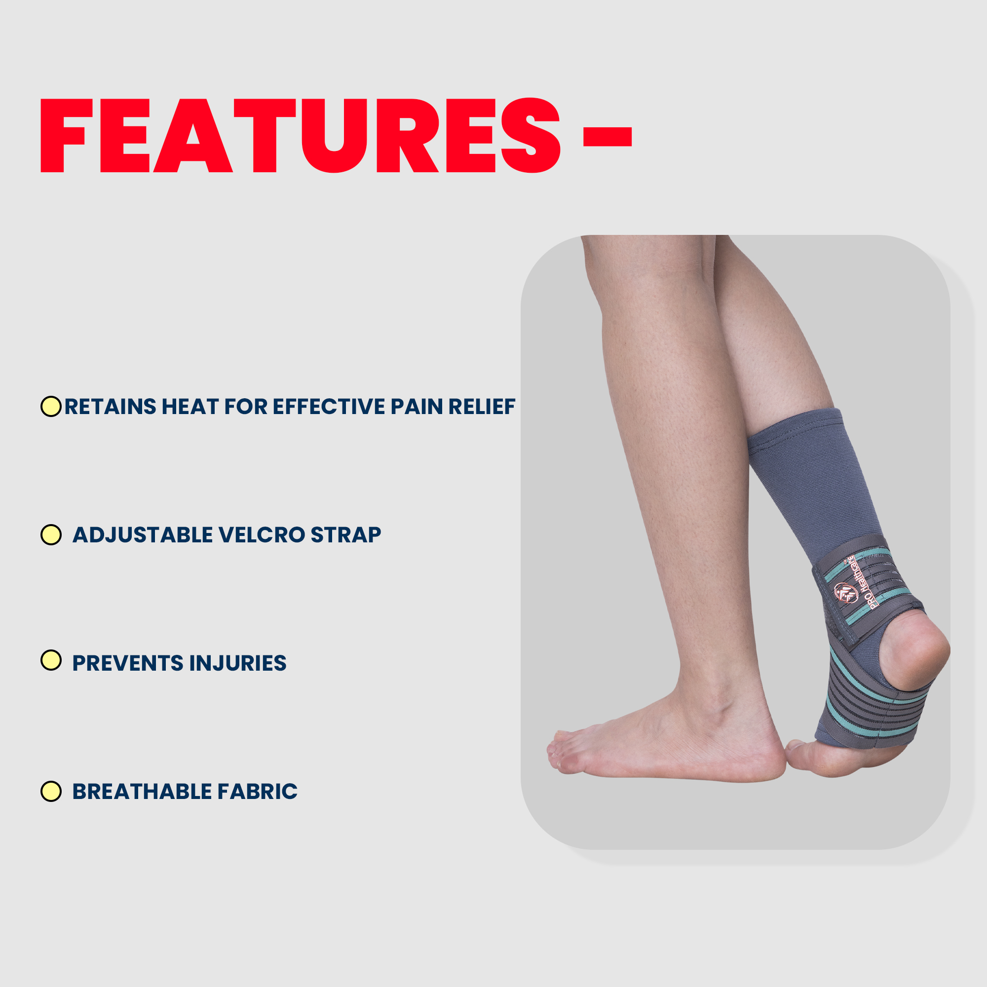 Pro Healthcare Ankle Support With Adjustable Elastic Strap For Ankle Pain Relief Ankle Brace