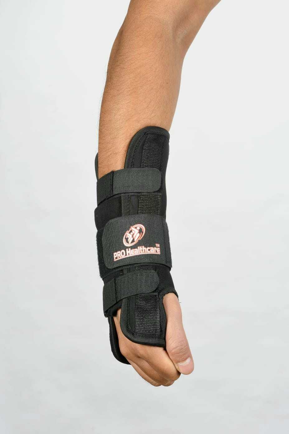 Pro Healthcare Adjustable Wrist And Forearm Splint For Pain Relief Carpal Tunnel Brace - Neoprene & Metal, Medium Size M | Portable, Suitable For Gym Use, Manual Power Source