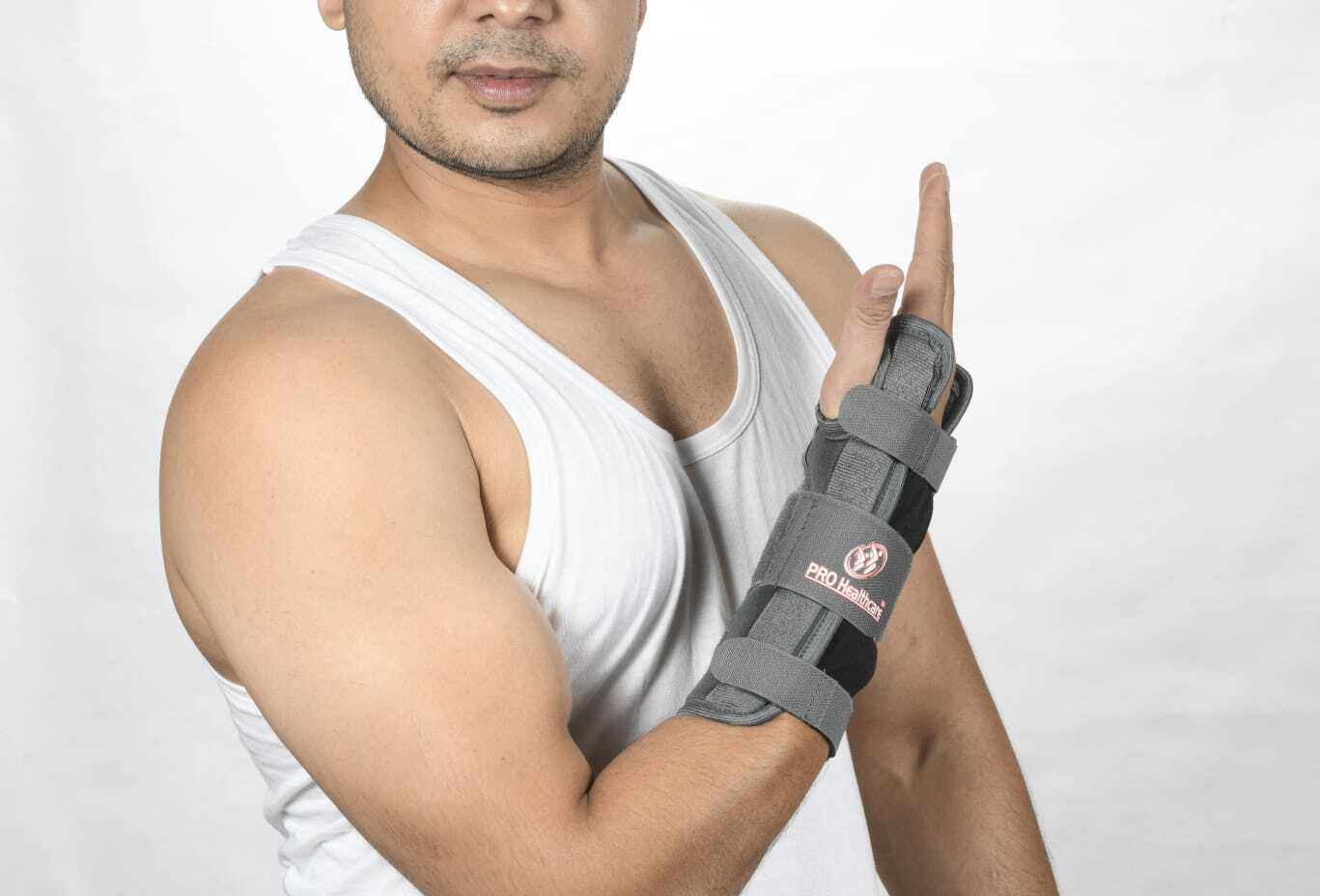 Pro Healthcare Adjustable Wrist And Forearm Splint For Pain Relief Carpal Tunnel Brace - Neoprene & Metal, Medium Size M | Portable, Suitable For Gym Use, Manual Power Source