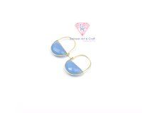 925 Sterling Silver Semi Precious Gemstone With 18K Gold Plated Handmade Hoop Earrings