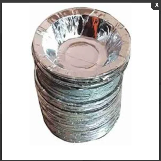 Paper Dona 6" - 6 Inches Diameter, Silver Color, Round Shape | 50-100 Pieces for Serving Food and Drinks at Events and Parties