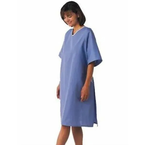Cotton Patient Gown - High-Quality Cotton Fabric, Unisex Sizes L, XL, XXL, Calming Blue Color