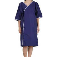 Patient Apparel - Cotton Fabric, Knee-length Gown In Soothing Blue | Unisex Design, Short Sleeves, Available In L, Xl, Xxl
