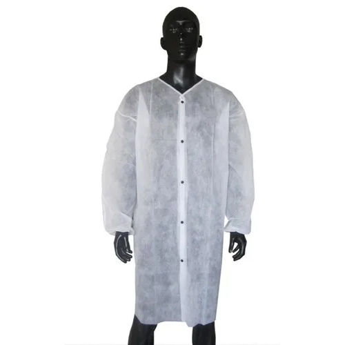 Disposable Non Woven Lab Coat - Color: White