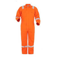 Cotton Boiler Suit - High-quality Cotton, Sizes L To Xxl, Bright Orange Color | Washable, Full Sleeves, Unisex Design For Firefighting Professionals