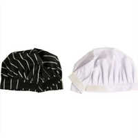 Cotton Chef Cap - Breathable Cotton Fabric, Unisex Size For All Ages | Stylish Printed Design In White And Black, Perfect For Summer