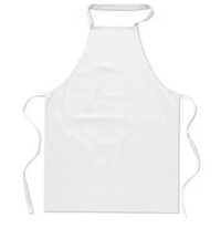 Kitchen Cooking Apron - Cotton Fabric, Xxl Size, Classic White Color | Unisex Design, Plain Pattern, Machine Washable, Easy To Maintain