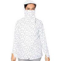 Summer Coat For Women - Cotton Fabric, White Color, Long Sleeve, Indian Ethnic Print | Washable, Lightweight, Casual Style for All Ages