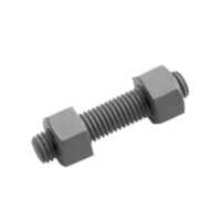 Galvanized Stud Bolt - Ms Grade, Standard Size , Silver Hexagon Head With Polished Surface For Industrial Applications