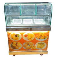 Stainless Steel Golgappa Display Counter - Color: Silver