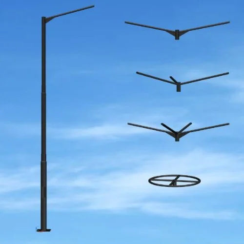 Street Light Swaged Tubular Poles 12Mtr - Color: As Per Requirement