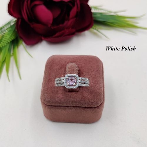 Square Shape Designer American Diamond Ring