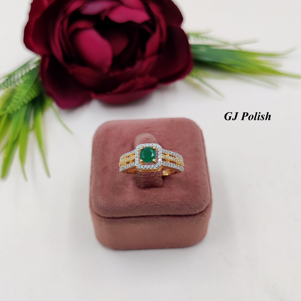 Square Shape Designer American Diamond Ring - Zircon, Copper Alloy Base Material, White Polish | Ideal For Women: Engagements, Weddings, Parties, Gifts