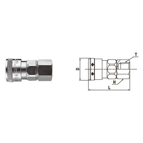 Nitto Kohki SF Type Coupling (Female Thread)
