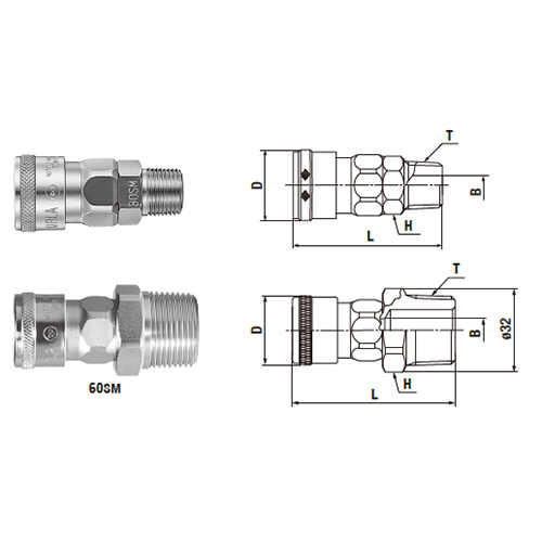 Nitto Kohki Sm Type Coupling (Male Thread) - Application: Industrial