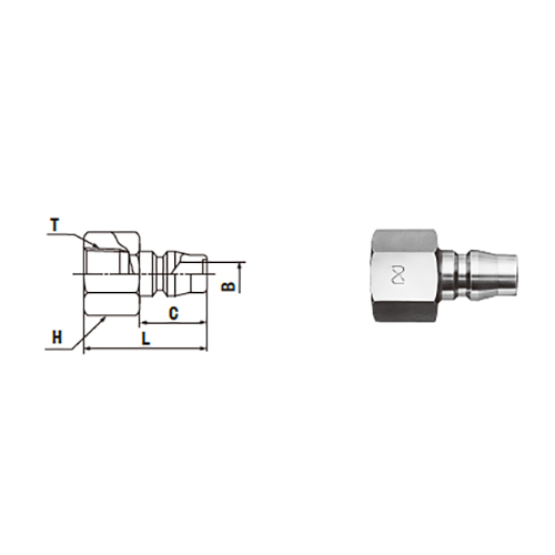 Nitto Kohki PF Type Coupling (Female Thread)