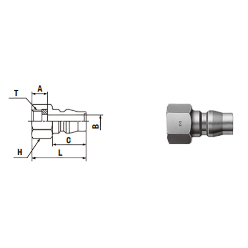 Nitto Kohki PFF Type Coupling (Parallel Female Thread)
